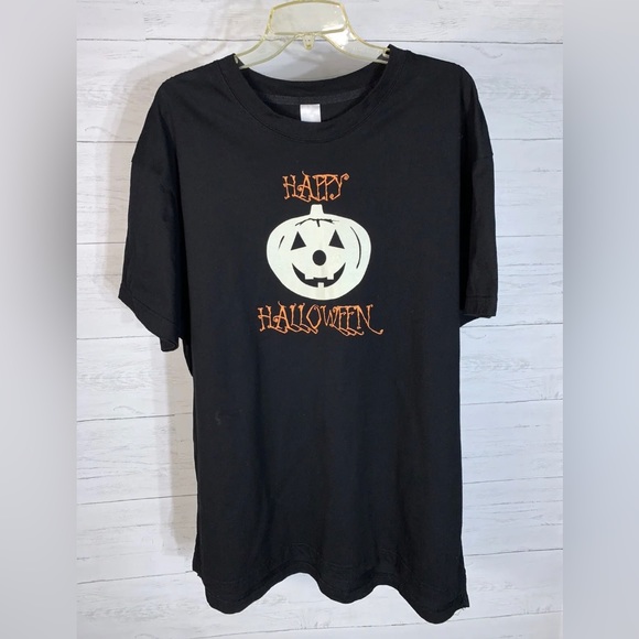 Happy Halloween men pumpkin tshirt glow in the dark size XL - Picture 1 of 7